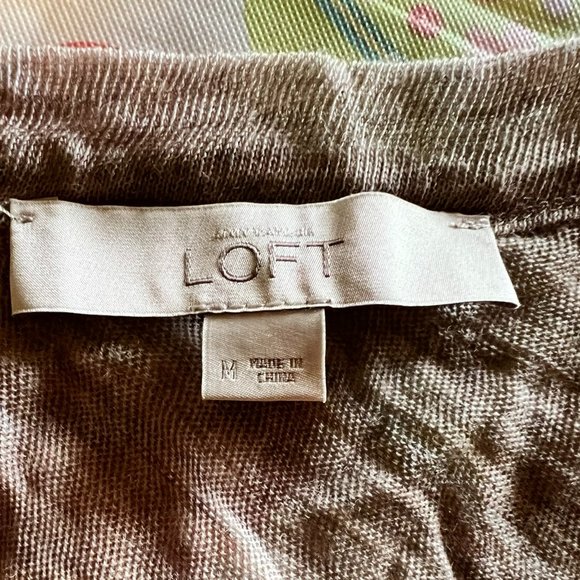 Loft Semi-Sheer Tan Cardigan, 29% Wool - Medium - Picture 3 of 4